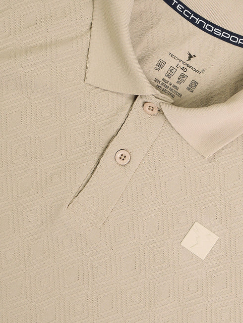 Men Jacquard Slim Fit Polo Sports T-shirt with COTFLEX