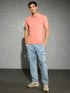 Men Jacquard Slim Fit Polo Sports T-shirt with COTFLEX