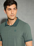 Men Jacquard Slim Fit Polo Sports T-shirt with COTFLEX