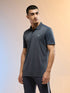 Men Melange Slim Fit Round Neck Sports T-shirt with DOUBLE COOL
