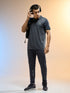 Men Melange Slim Fit Round Neck Sports T-shirt with DOUBLE COOL
