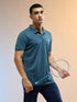 Men Melange Slim Fit Round Neck Sports T-shirt with DOUBLE COOL