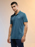 Men Melange Slim Fit Round Neck Sports T-shirt with DOUBLE COOL