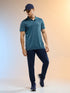 Men Melange Slim Fit Round Neck Sports T-shirt with DOUBLE COOL