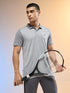 Men Melange Slim Fit Round Neck Sports T-shirt with DOUBLE COOL