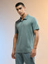 Men Melange Slim Fit Round Neck Sports T-shirt with DOUBLE COOL