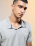 Men Jacquard Slim Fit Polo Sports T-shirt with COTFLEX