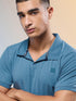 Men Jacquard Slim Fit Polo Sports T-shirt with COTFLEX