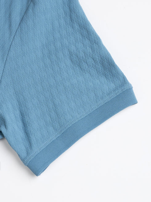 Men Jacquard Slim Fit Polo Sports T-shirt with COTFLEX