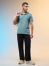 Men Jacquard Slim Fit Polo Sports T-shirt with COTFLEX