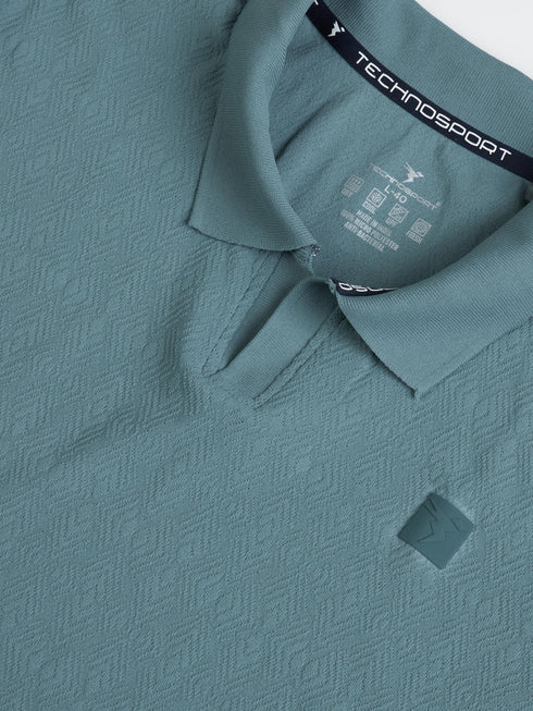 Men Jacquard Slim Fit Polo Sports T-shirt with COTFLEX