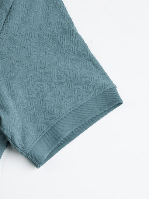 Men Jacquard Slim Fit Polo Sports T-shirt with COTFLEX