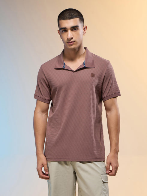 Men Jacquard Slim Fit Polo Sports T-shirt with COTFLEX