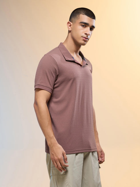 Men Jacquard Slim Fit Polo Sports T-shirt with COTFLEX