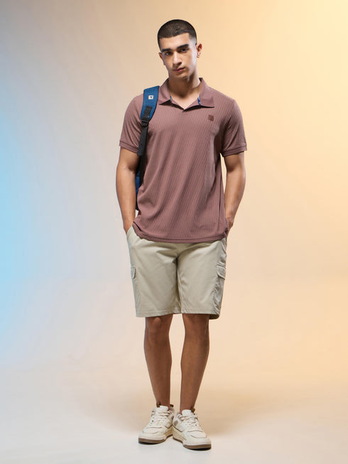 Men Jacquard Slim Fit Polo Sports T-shirt with COTFLEX