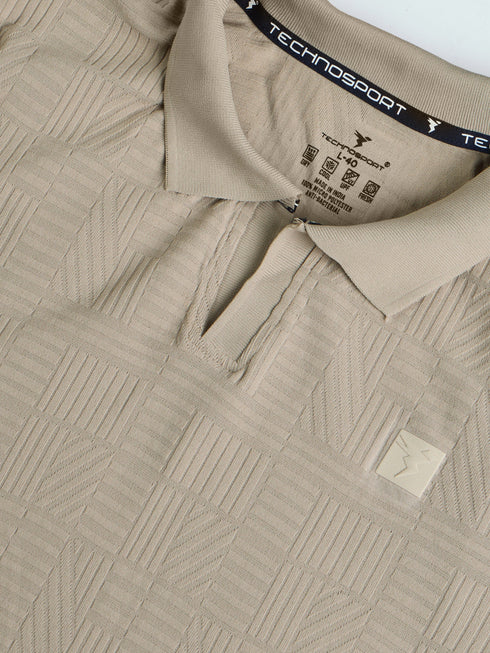 Men Jacquard Slim Fit Polo Sports T-shirt with COTFLEX