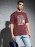 Men Jacquard Oversized Fit Round Neck Sports T-shirt with ELASTO PLUS