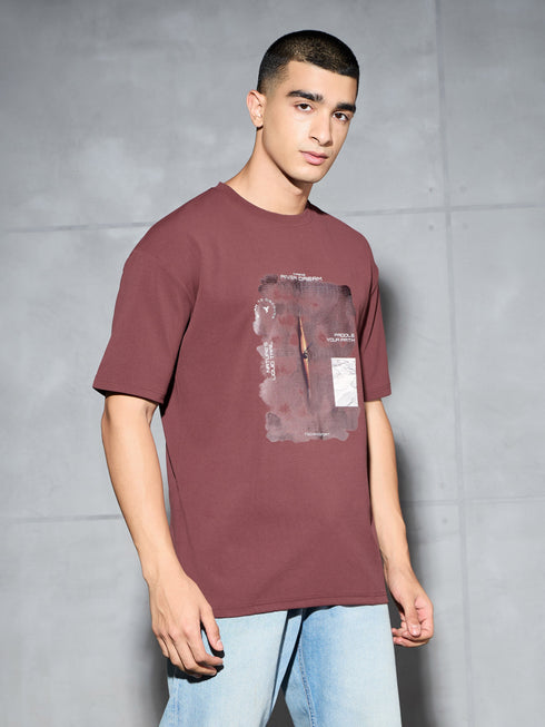 Men Jacquard Oversized Fit Round Neck Sports T-shirt with ELASTO PLUS