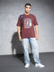 Men Jacquard Oversized Fit Round Neck Sports T-shirt with ELASTO PLUS