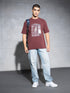 Men Jacquard Oversized Fit Round Neck Sports T-shirt with ELASTO PLUS