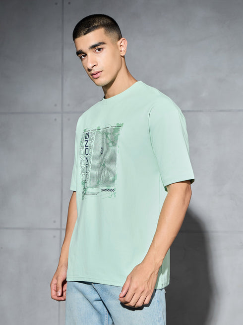 Men Jacquard Oversized Fit Round Neck Sports T-shirt with ELASTO PLUS