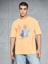 Men Jacquard Oversized Fit Round Neck Sports T-shirt with ELASTO PLUS