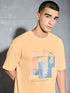 Men Jacquard Oversized Fit Round Neck Sports T-shirt with ELASTO PLUS