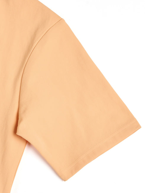 Men Jacquard Oversized Fit Round Neck Sports T-shirt with ELASTO PLUS