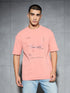 Men Jacquard Oversized Fit Round Neck Sports T-shirt with ELASTO PLUS