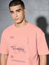 Men Jacquard Oversized Fit Round Neck Sports T-shirt with ELASTO PLUS