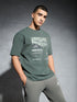 Men Jacquard Oversized Fit Round Neck Sports T-shirt with ELASTO PLUS