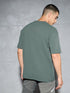 Men Jacquard Oversized Fit Round Neck Sports T-shirt with ELASTO PLUS