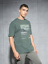 Men Jacquard Oversized Fit Round Neck Sports T-shirt with ELASTO PLUS