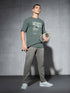 Men Jacquard Oversized Fit Round Neck Sports T-shirt with ELASTO PLUS
