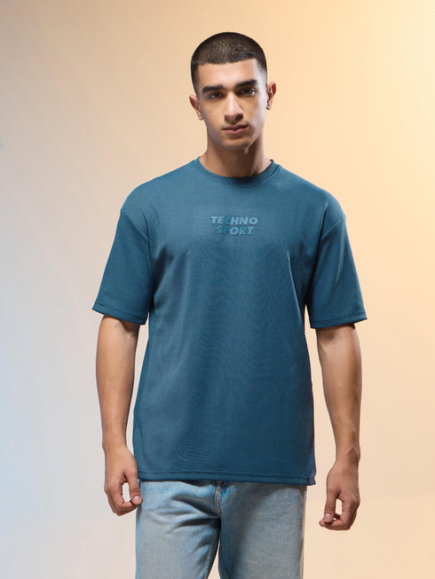 Men Printed Relaxed Fit Round Neck T-shirt with COTFLEX