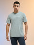 Men Jacquard Slim Fit Round Neck Sports T-shirt with MATPIQ