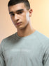 Men Jacquard Slim Fit Round Neck Sports T-shirt with MATPIQ