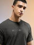 Men Jacquard Slim Fit Round Neck Sports T-shirt with MATPIQ