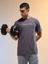 Men Jacquard Slim Fit Round Neck Sports T-shirt with MATPIQ