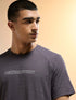 Men Jacquard Slim Fit Round Neck Sports T-shirt with MATPIQ