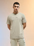 Men Jacquard Slim Fit Round Neck Sports T-shirt with MATPIQ