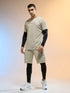 Men Jacquard Slim Fit Round Neck Sports T-shirt with MATPIQ