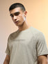 Men Jacquard Slim Fit Round Neck Sports T-shirt with MATPIQ