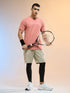 Men Jacquard Slim Fit Round Neck Sports T-shirt with MATPIQ