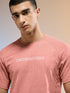 Men Jacquard Slim Fit Round Neck Sports T-shirt with MATPIQ