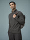 Men Solid Slim Fit Mock Neck Sports T-shirt with ELASTO PLUS