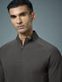 Men Solid Slim Fit Mock Neck Sports T-shirt with ELASTO PLUS