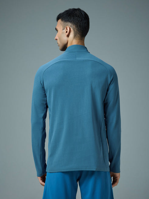Men Solid Slim Fit Mock Neck Sports T-shirt with ELASTO PLUS
