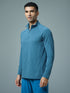 Men Solid Slim Fit Mock Neck Sports T-shirt with ELASTO PLUS