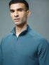 Men Solid Slim Fit Mock Neck Sports T-shirt with ELASTO PLUS
